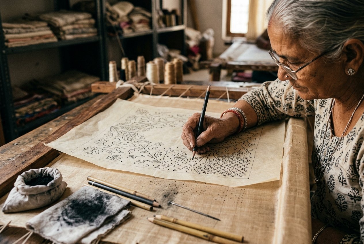 Motif Charcoal Tracing